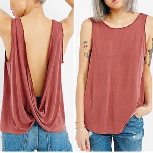 SILENCE & NOISE Twist Open Back Tank Top